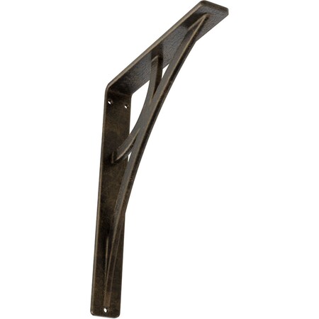 Ekena Millwork Galveston Wrought Iron Bracket, (Single center brace), Antiqued Pale Gold 1 1/2"W x 7 1/2"D x 10"H BKTM01X07X10SGLAPG